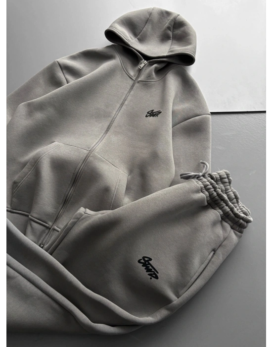 ÖZEL SERİ STW BASKI DETAY OVERSİZE EŞOFMAN TAKIMI GRİ