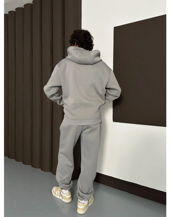 ÖZEL SERİ STW BASKI DETAY OVERSİZE EŞOFMAN TAKIMI GRİ