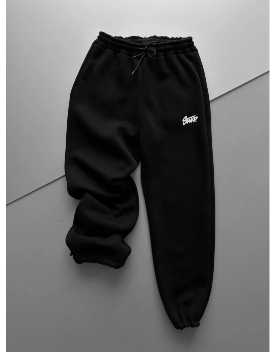 ÖZEL SERİ STW BASKI DETAY OVERSİZE EŞOFMAN TAKIMI SİYAH