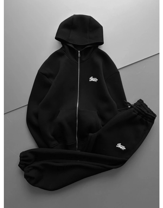 ÖZEL SERİ STW BASKI DETAY OVERSİZE EŞOFMAN TAKIMI SİYAH