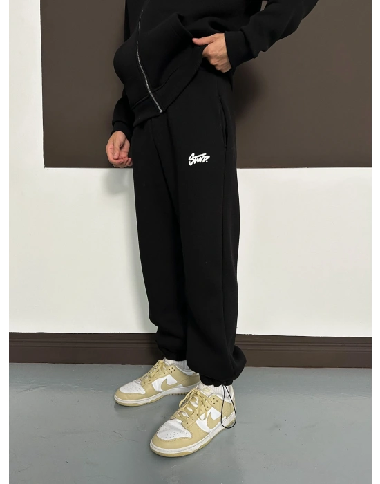 ÖZEL SERİ STW BASKI DETAY OVERSİZE EŞOFMAN TAKIMI SİYAH