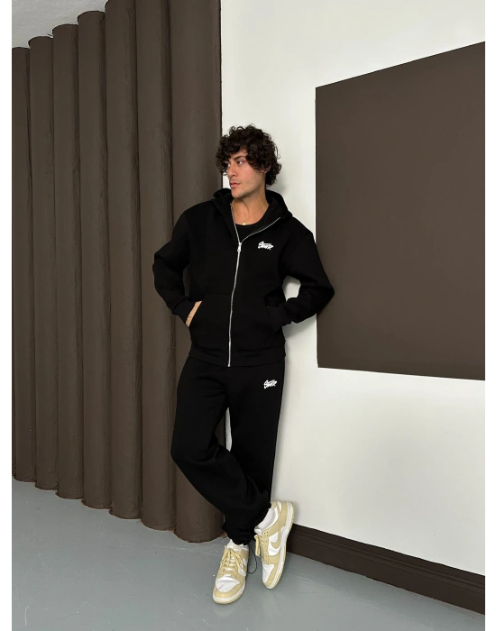 ÖZEL SERİ STW BASKI DETAY OVERSİZE EŞOFMAN TAKIMI SİYAH