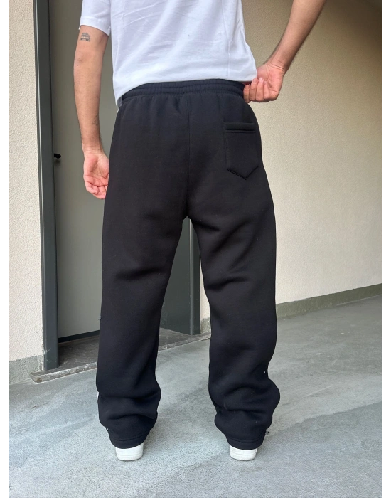 ÖZEL SERİ YAN BİYE PAÇA AYARLANABİLİR BAGGY EŞOFMAN ALTI SİYAH