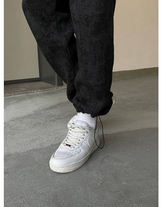 ÖZEL SERİ YIKAMALI PAÇA AYARLANABİLİR BAGGY EŞOFMAN ALTI SİYAH