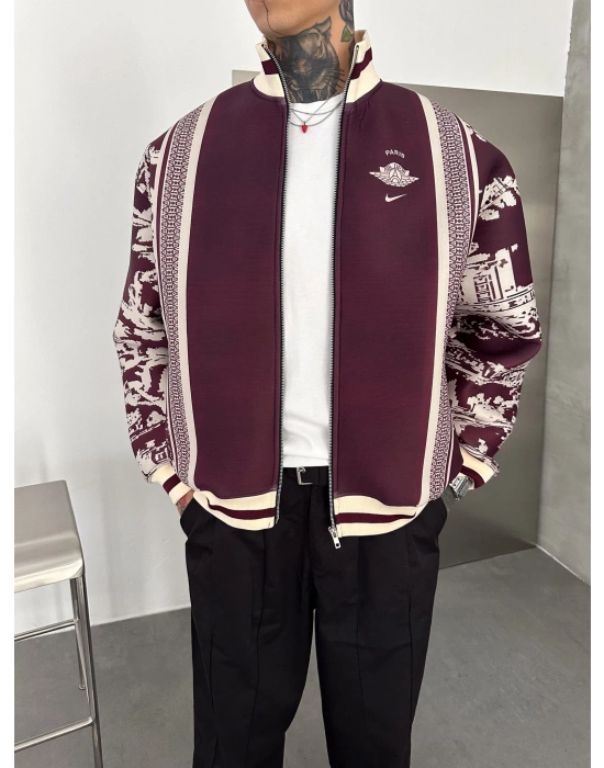 PARİS PANDA KUMAŞ OVERSİZE CEKET BORDO