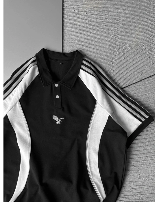 POLO YAKA SERIT BIYE 2 OVERSIZE TSHIRT