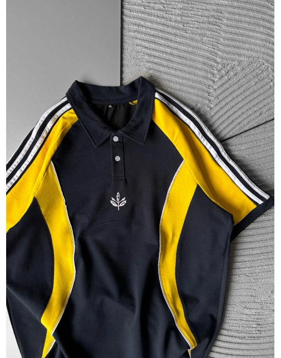 POLO YAKA SERIT BIYE OVERSIZE TSHIRT