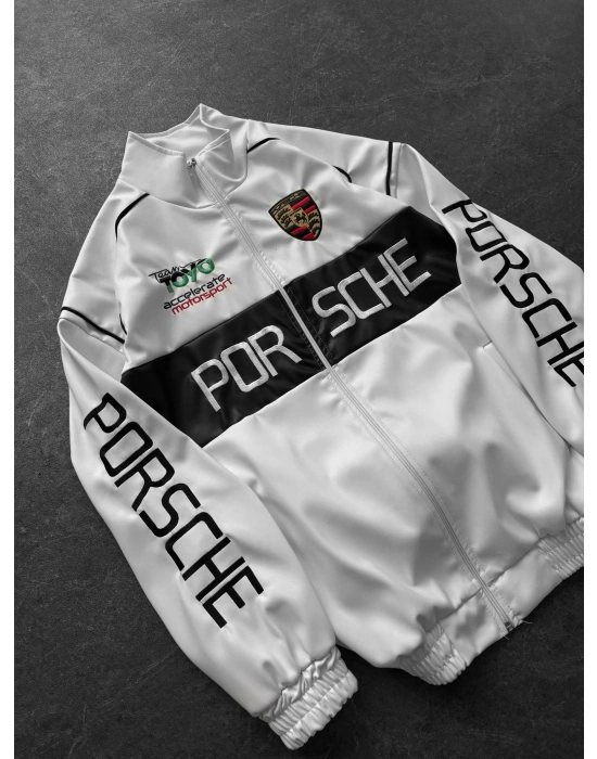 PORCH OVERSİZE DERİ CEKET BEYAZ