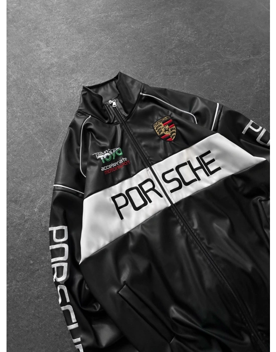 PORCH OVERSİZE DERİ CEKET SİYAH