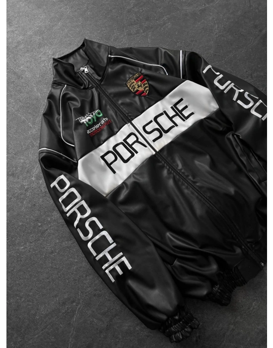 PORCH OVERSİZE DERİ CEKET SİYAH