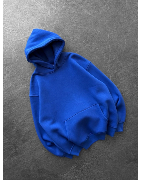 PULLU KANAT 3 İPLİK PAMUKLU KUMAŞ SWEAT MAVİ