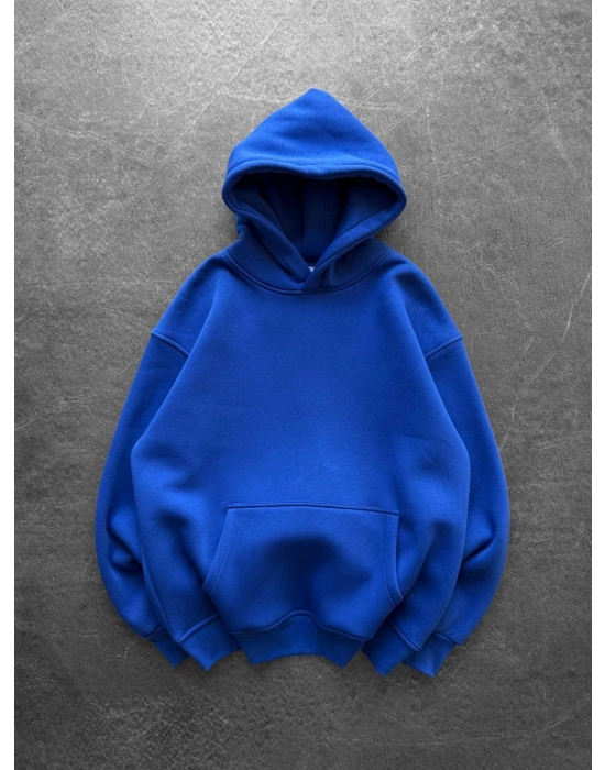 PULLU KANAT 3 İPLİK PAMUKLU KUMAŞ SWEAT MAVİ