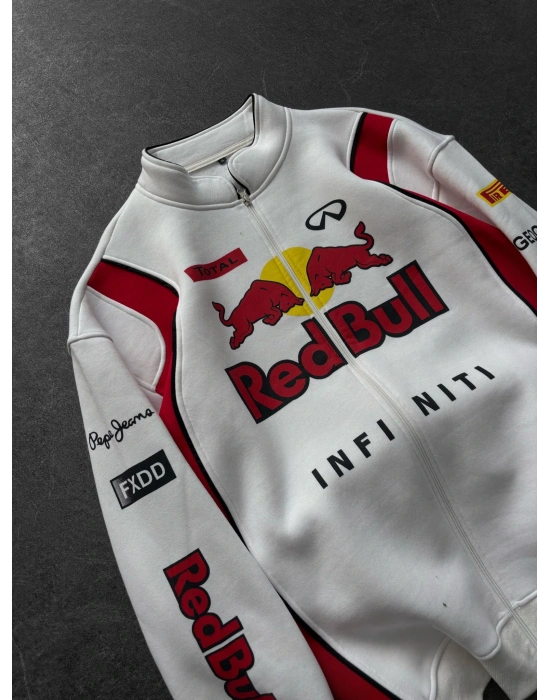 RB FULL BASKI OVERSİZE HIRKA BEYAZ