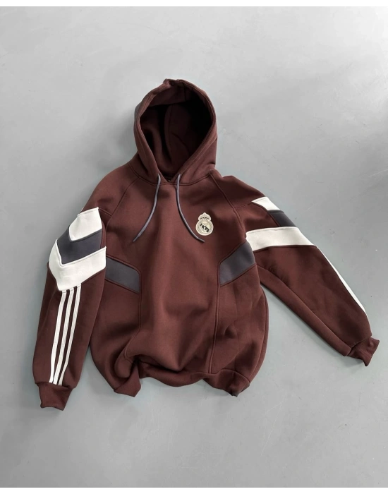 REAL MADRİD NAKIŞLI OVERSİZE SWEAT ACİ KAHVE