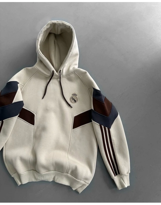 REAL MADRİD NAKIŞLI OVERSİZE SWEAT KREM