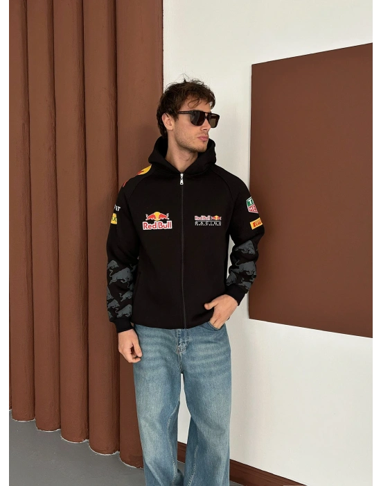 REDBULL OVERSİZE FULL BASKI HIRKA SİYAH