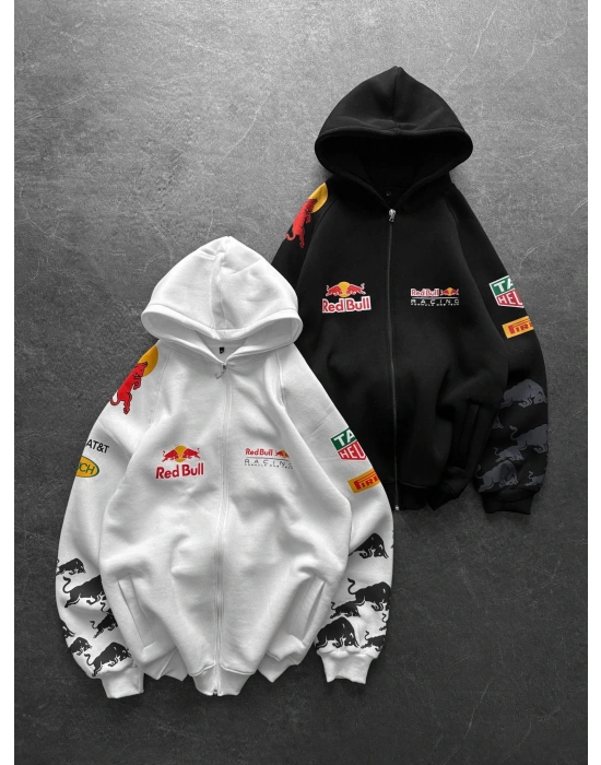 REDBULL OVERSİZE FULL BASKI HIRKA SİYAH