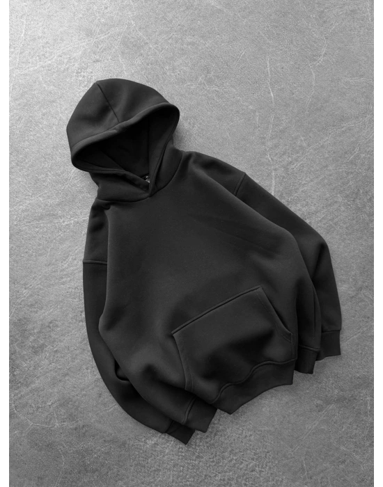 SIRT FUL SUP 3 İPLİK PAMUKLU KUMAŞ SWEAT SİYAH