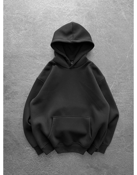 SIRT FUL SUP 3 İPLİK PAMUKLU KUMAŞ SWEAT SİYAH