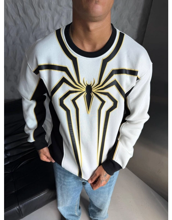 SPİDER 3 İPLİK PAMUKLU KUMAŞ SWEAT BEYAZ