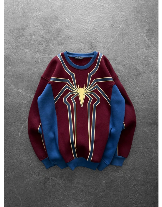 SPİDER 3 İPLİK PAMUKLU KUMAŞ SWEAT KIRMIZI
