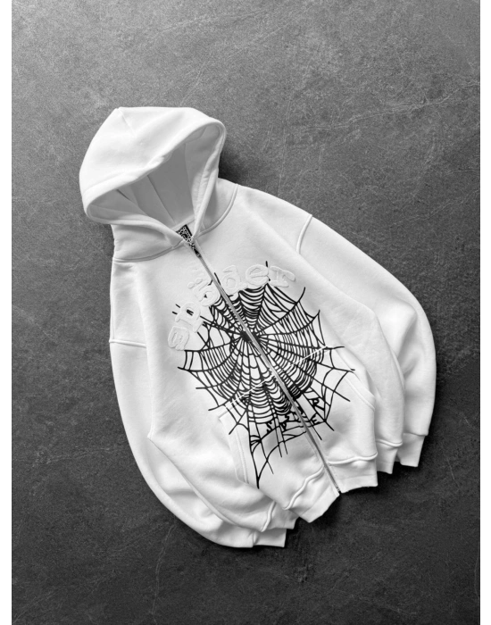 SPIDER OVERSİZE HIRKA BEYAZ
