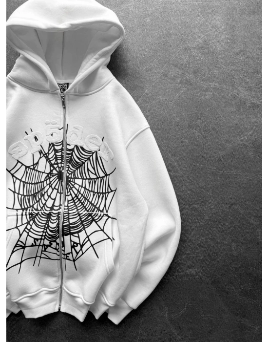 SPIDER OVERSİZE HIRKA BEYAZ