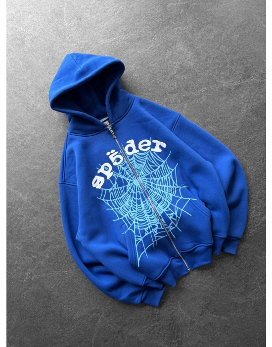 SPIDER OVERSİZE HIRKA MAVİ