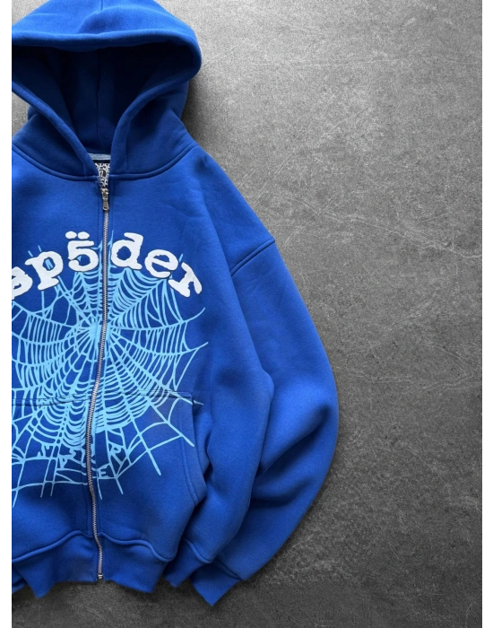 SPIDER OVERSİZE HIRKA MAVİ