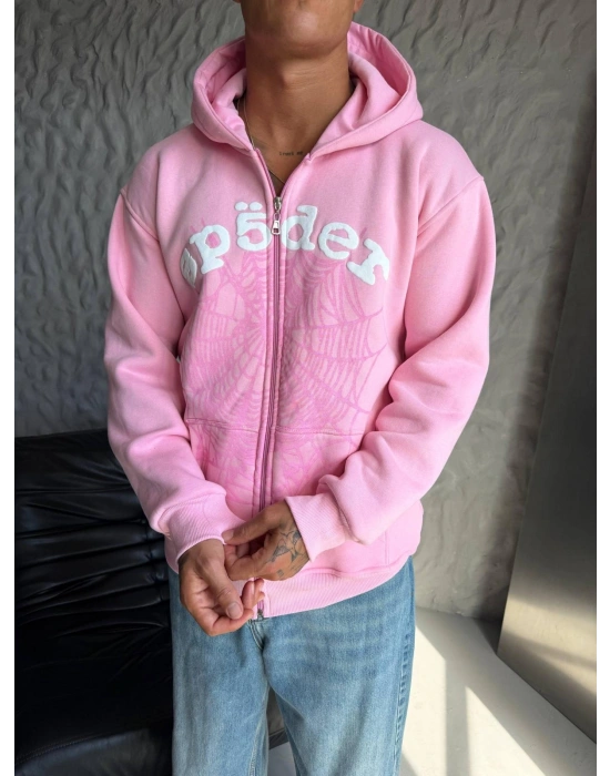 SPIDER OVERSİZE HIRKA PEMBE