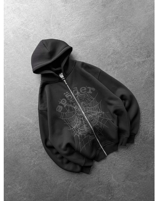 SPIDER OVERSİZE HIRKA SİYAH