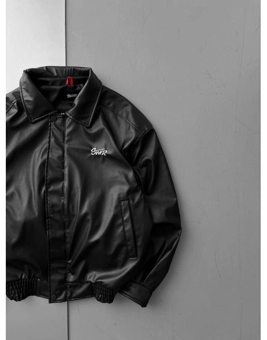 STW KAPAMA DETAY OVERSİZE DERİ CEKET