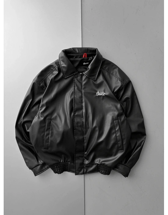 STW KAPAMA DETAY OVERSİZE DERİ CEKET