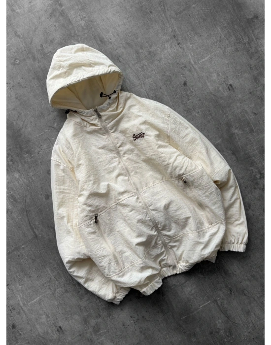 STW ÖZEL KUMAŞ OVERSİZE YAĞMURLUK KREM