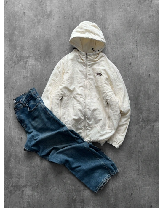 STW ÖZEL KUMAŞ OVERSİZE YAĞMURLUK KREM