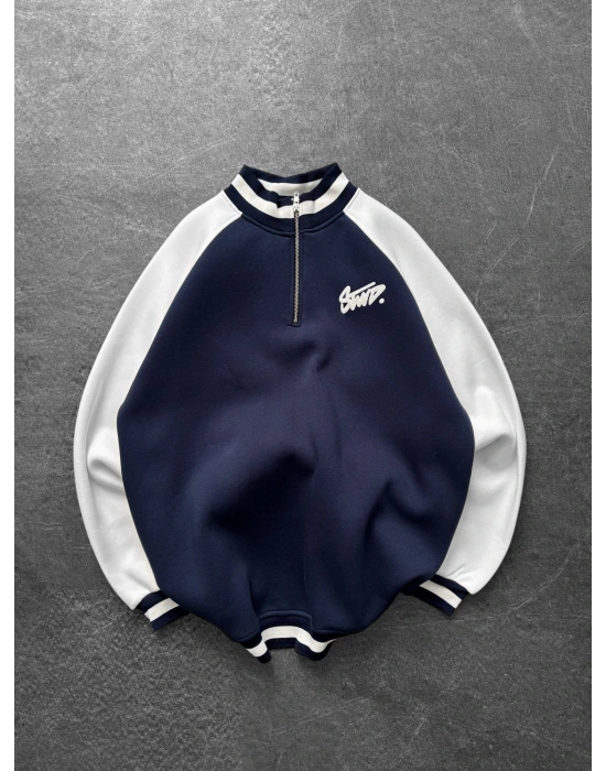 STW RİBANALI YARIM FERMUAR SWEAT LACİ