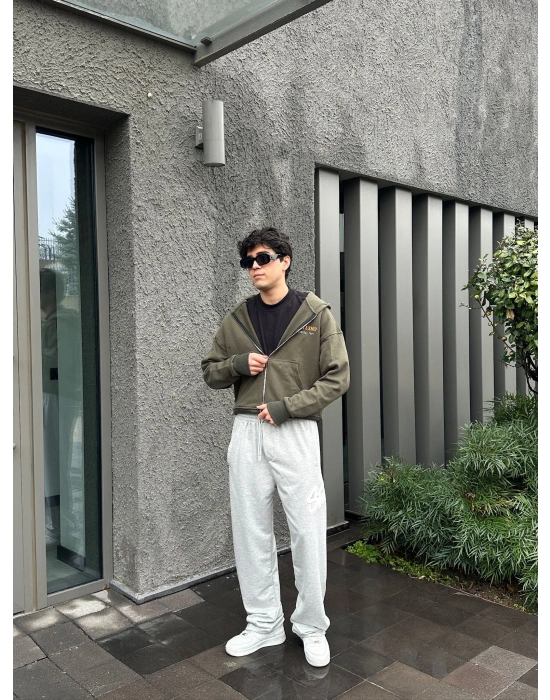 STW YAN BÜYÜK PUNTO 2 İPLİK PAÇA LASTİKLİ EŞOFMAN ALTI GRİ