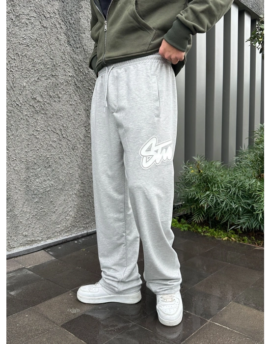 STW YAN BÜYÜK PUNTO 2 İPLİK PAÇA LASTİKLİ EŞOFMAN ALTI GRİ