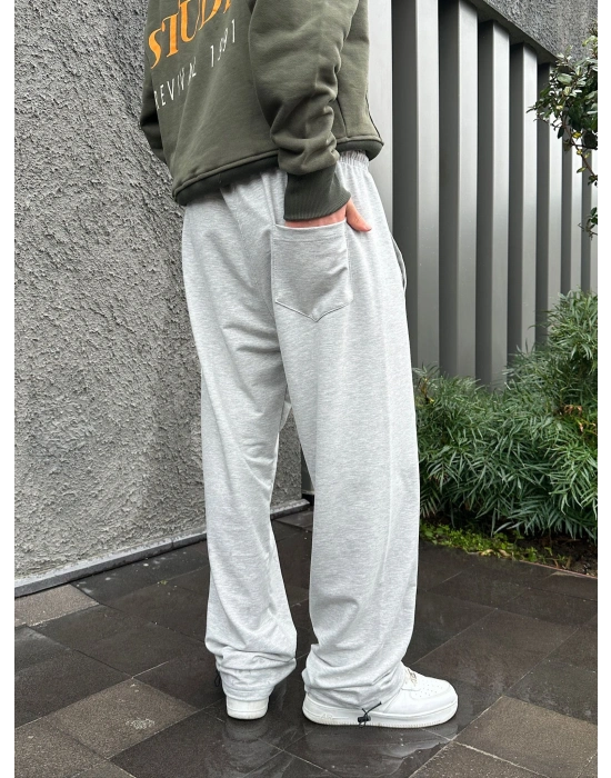 STW YAN BÜYÜK PUNTO 2 İPLİK PAÇA LASTİKLİ EŞOFMAN ALTI GRİ