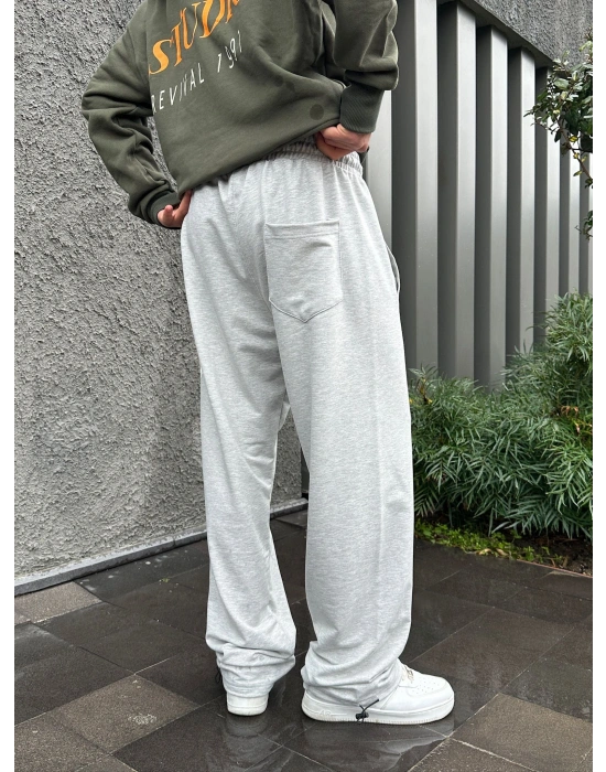 STW YAN BÜYÜK PUNTO 2 İPLİK PAÇA LASTİKLİ EŞOFMAN ALTI GRİ