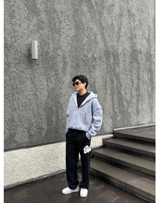 STW YAN BÜYÜK PUNTO 2 İPLİK PAÇA LASTİKLİ EŞOFMAN ALTI SİYAH