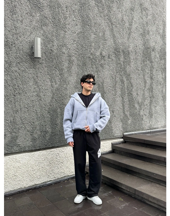 STW YAN BÜYÜK PUNTO 2 İPLİK PAÇA LASTİKLİ EŞOFMAN ALTI SİYAH