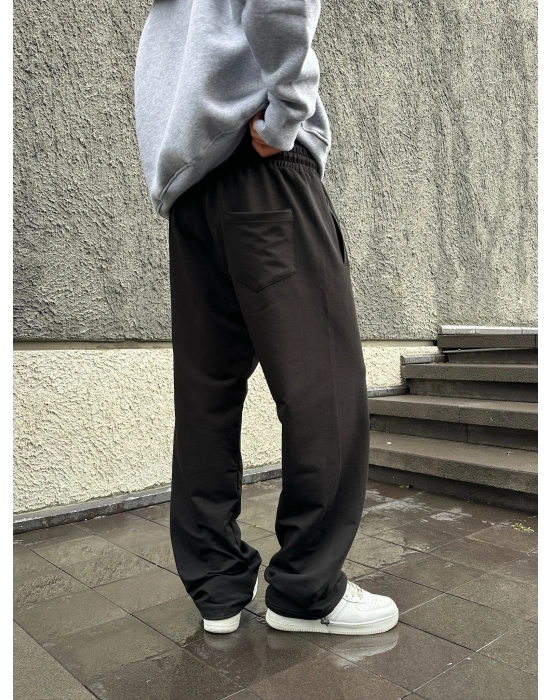 STW YAN BÜYÜK PUNTO 2 İPLİK PAÇA LASTİKLİ EŞOFMAN ALTI SİYAH