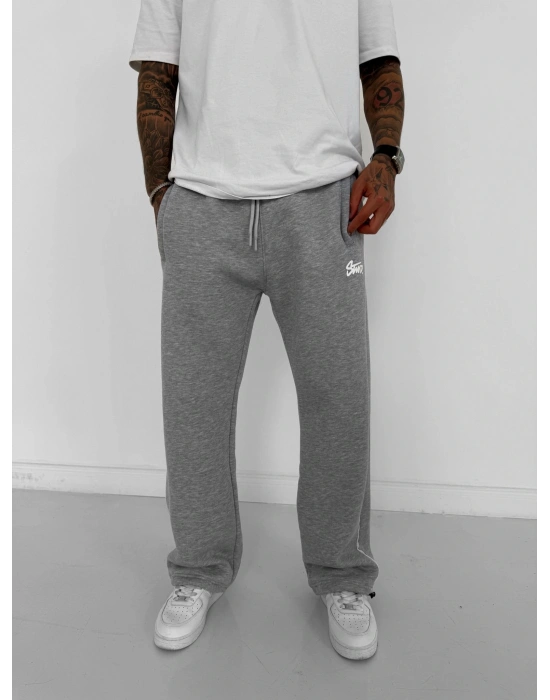 STW YANDAN BİYELİ PAÇA LASTİK 3 İPLİK PAMUKLU KUMAŞ EŞOFMAN ALTI