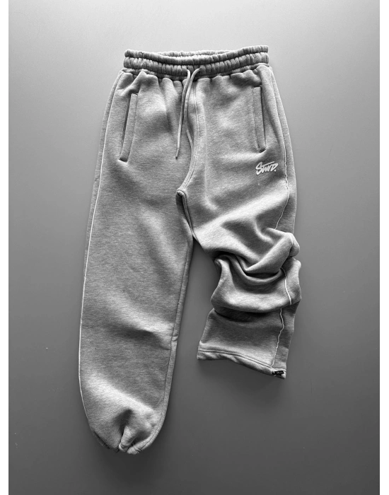 STW YANDAN BİYELİ PAÇA LASTİK 3 İPLİK PAMUKLU KUMAŞ EŞOFMAN ALTI