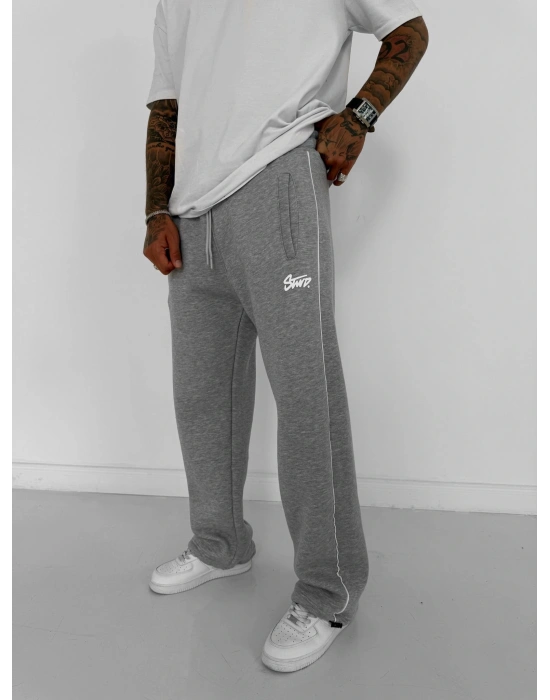 STW YANDAN BİYELİ PAÇA LASTİK 3 İPLİK PAMUKLU KUMAŞ EŞOFMAN ALTI