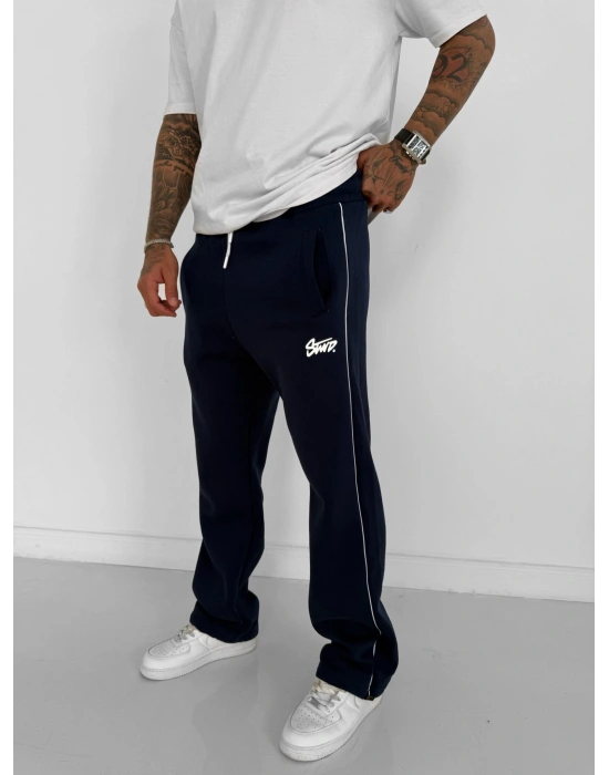 STW YANDAN BİYELİ PAÇA LASTİK 3 İPLİK PAMUKLU KUMAŞ EŞOFMAN ALTI LACİ