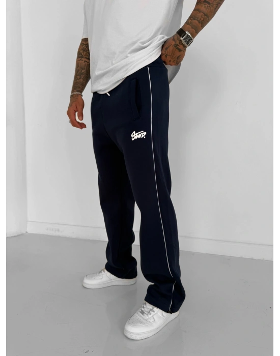 STW YANDAN BİYELİ PAÇA LASTİK 3 İPLİK PAMUKLU KUMAŞ EŞOFMAN ALTI LACİ