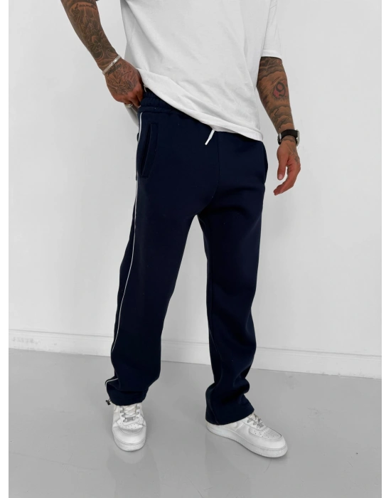 STW YANDAN BİYELİ PAÇA LASTİK 3 İPLİK PAMUKLU KUMAŞ EŞOFMAN ALTI LACİ