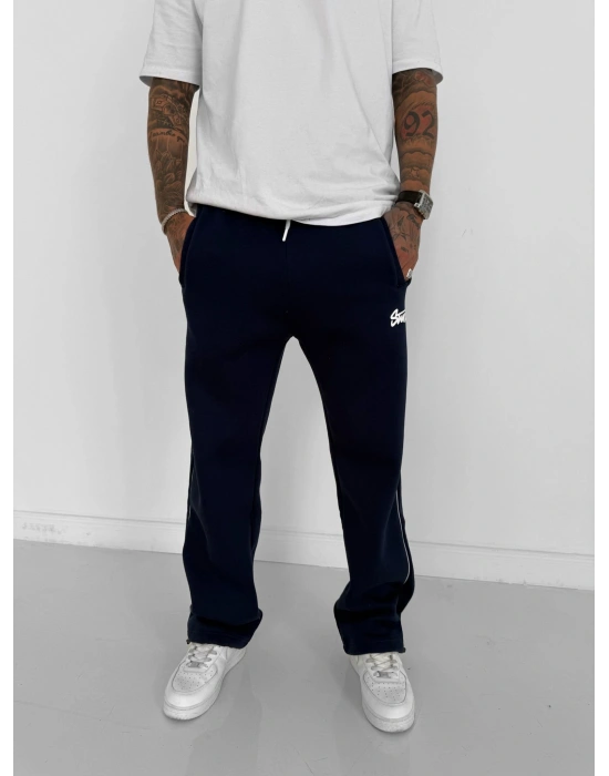 STW YANDAN BİYELİ PAÇA LASTİK 3 İPLİK PAMUKLU KUMAŞ EŞOFMAN ALTI LACİ